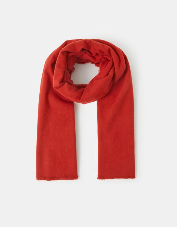 Super Soft Plain Blanket Scarf, Orange (ORANGE), large