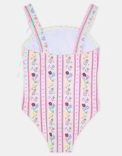 Girls Floral Print Swimsuit & Hair Scrunchie Set, Multi (BRIGHTS MULTI), large