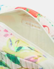 Summer Print Quilted Makeup Bag, , large