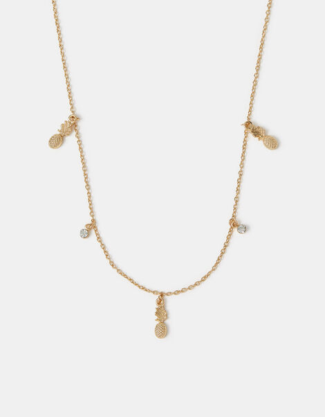 Pineapple Charm Station Necklace, , large