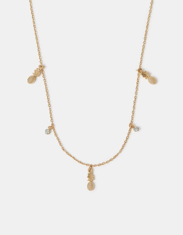 Pineapple Charm Station Necklace, , large