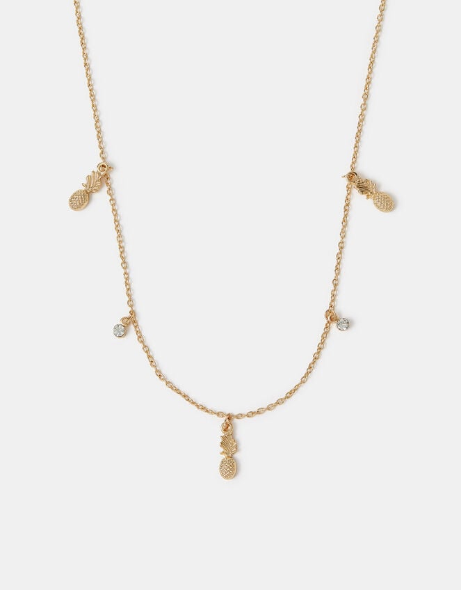 Pineapple Charm Station Necklace, , large