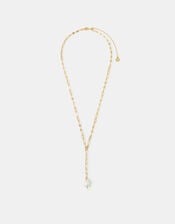 14ct Gold-Plated Pearl Lariat Necklace, , large