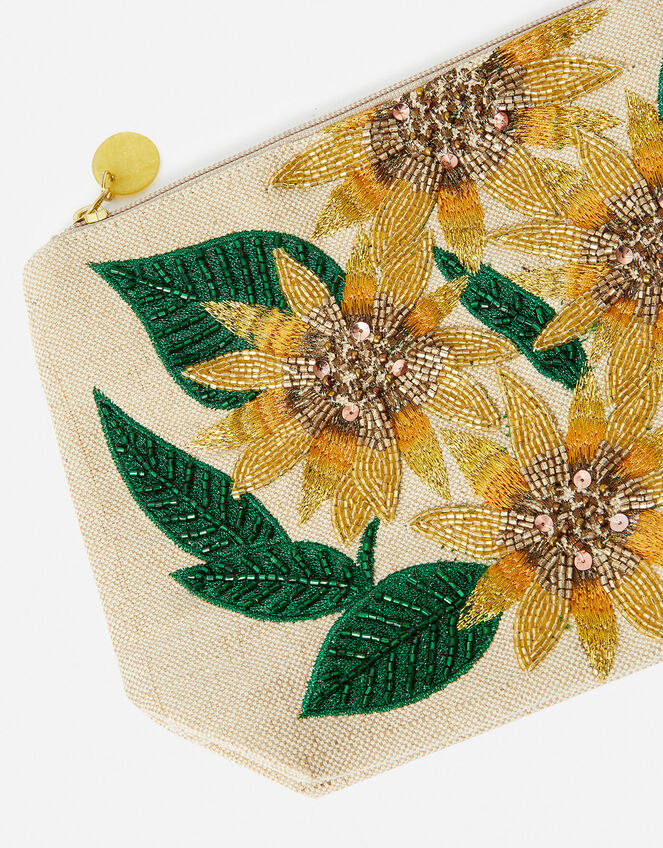 Sunflower Large Embellished Wash Bag, , large