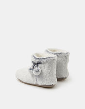 Super Soft Pom Pom Slipper Boots, Grey (GREY), large