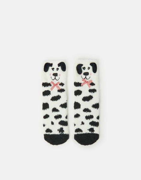 Girls Dalmatian Bed Socks, Black (BLACK WHITE), large