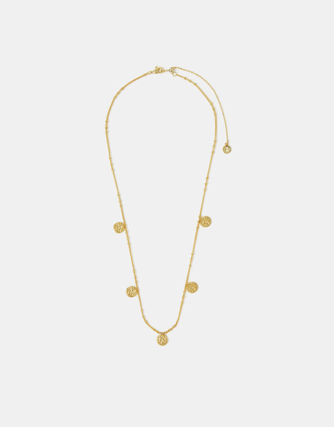 14ct Gold-Plated Coin Charm Necklace, , large