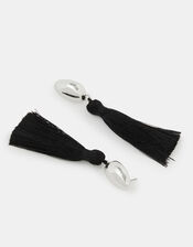 Tassel Drop Earrings, Silver (SILVER), large