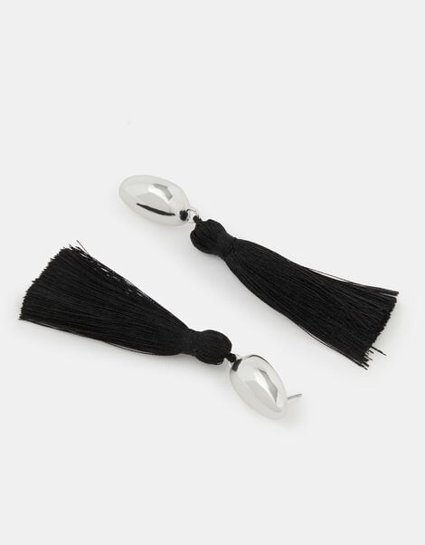 Tassel Drop Earrings, Silver (SILVER), large