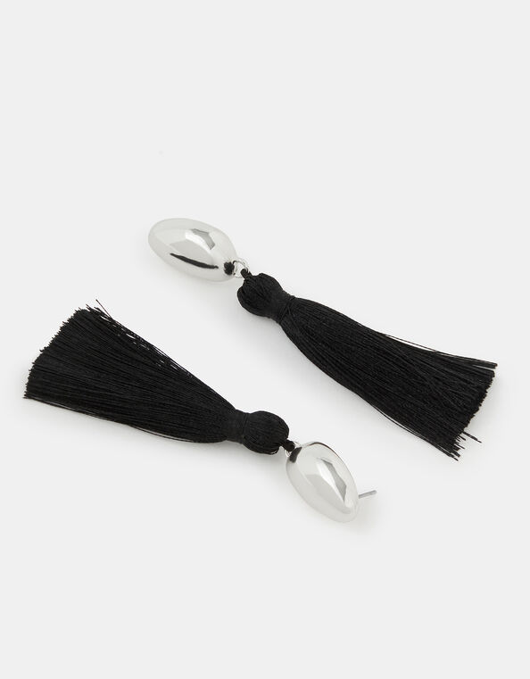 Tassel Drop Earrings, Silver (SILVER), large