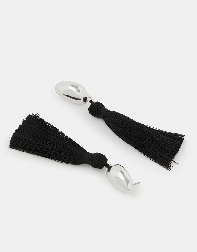 Tassel Drop Earrings, Silver (SILVER), large