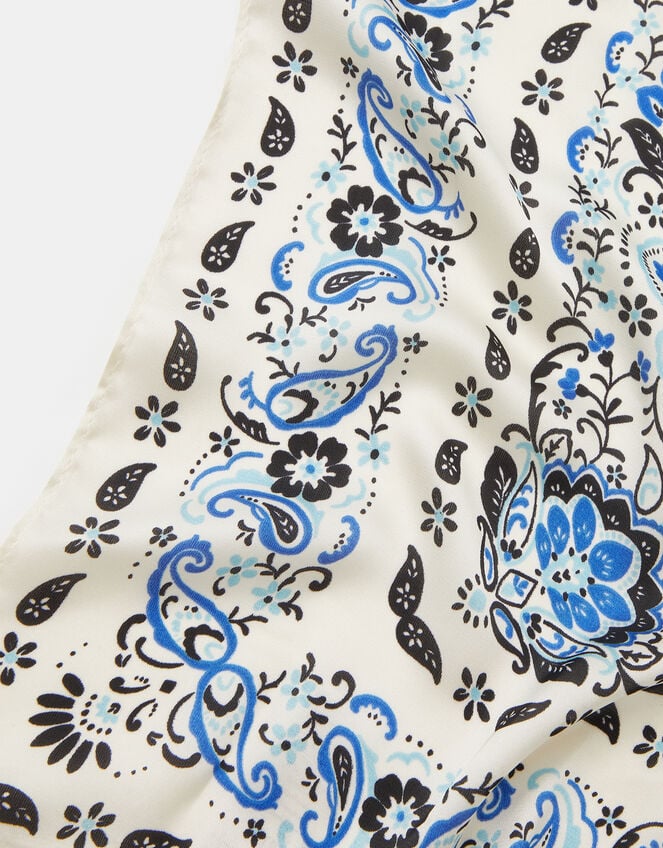 Paisley Square Satin Scarf, , large