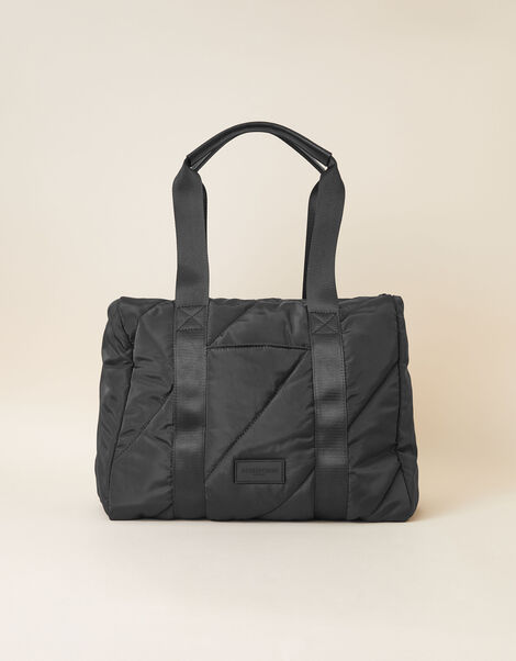 Quilted Shoulder Bag with Recycled Nylon, , large