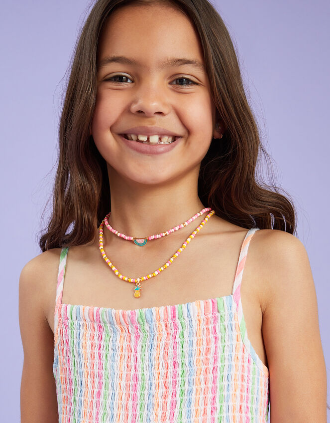 Girls Fruit Layered Necklace, , large