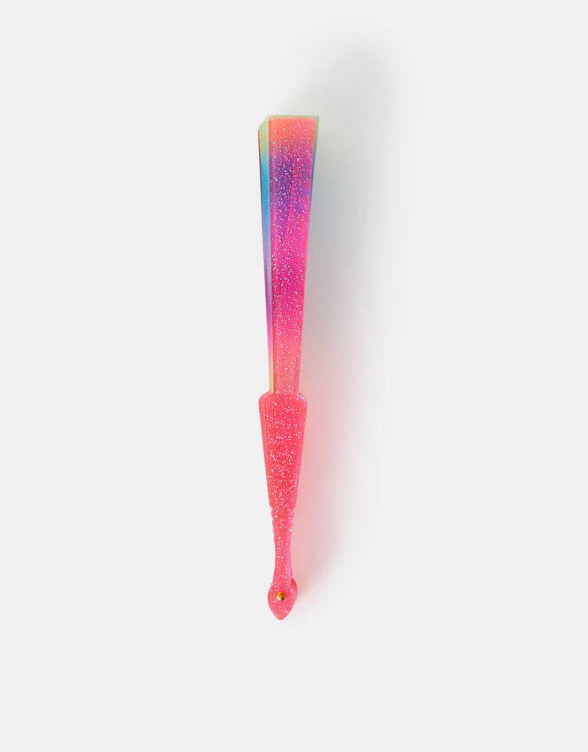 Girls Ombré Glitter Foldable Fan, , large
