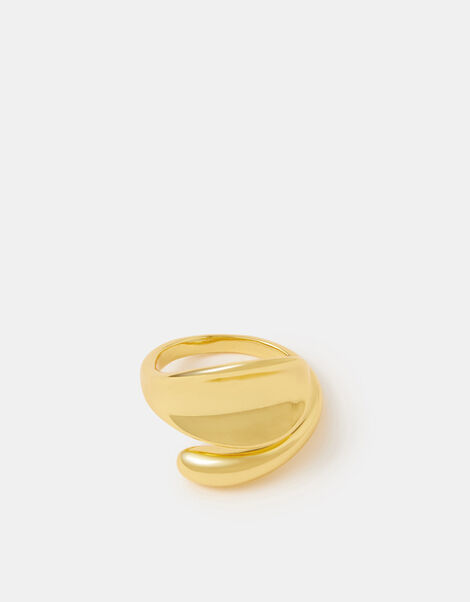 14ct Gold-Plated Sculptural Ring, , large