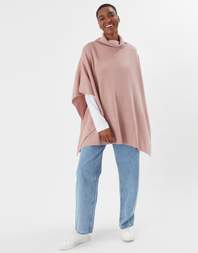 Rollneck Poncho, Pink (PINK), large