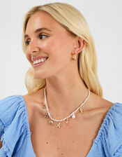 Starfish Charm Pearl Necklace, , large