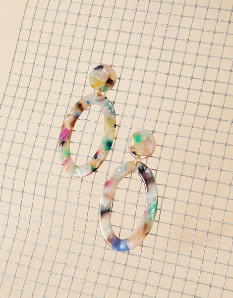 Pastel Resin Statement Drop Earrings, , large