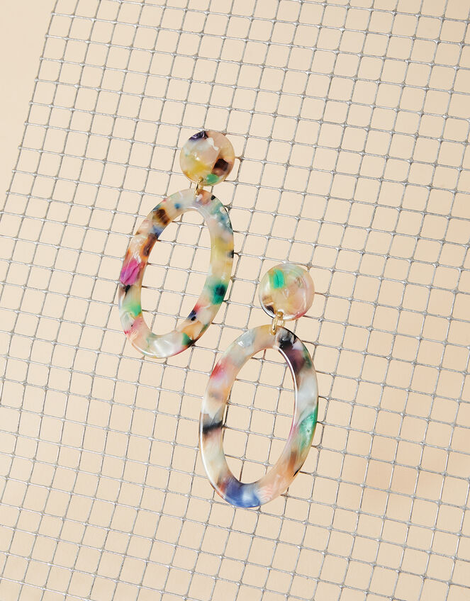 Pastel Resin Statement Drop Earrings, , large