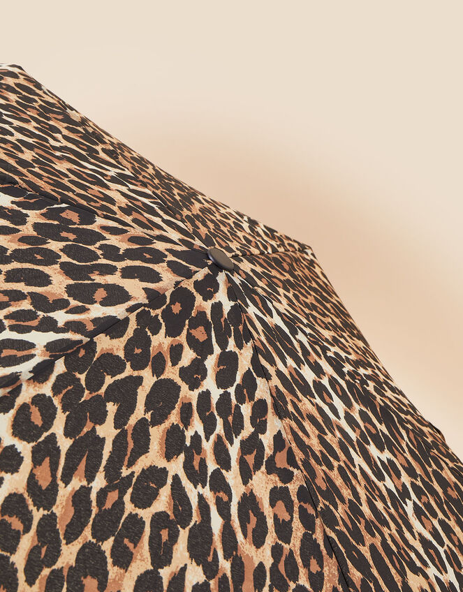 Leopard Print Umbrella in Recycled Polyester, , large