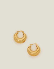 14ct Gold-Plated Chunky Crescent Hoop Earrings, , large