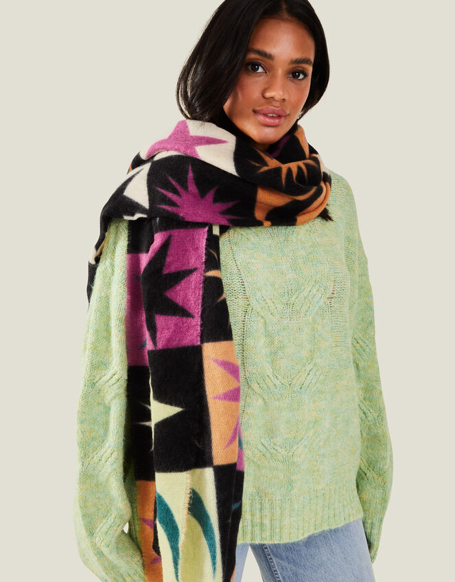 Star and Moon Print Scarf, , large