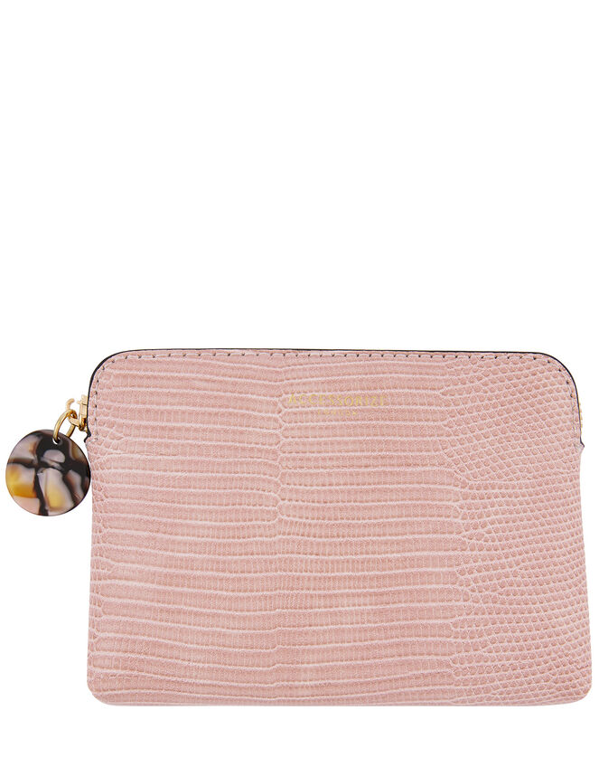 Resin and Reptile Coin Purse, Pink (PINK), large