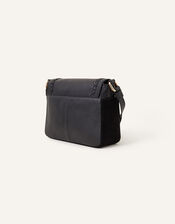 Leather Stitch Detail Cross-Body Bag, , large