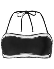 Lukshana Bandeau Bikini Top, Black (BLACK/WHITE), large
