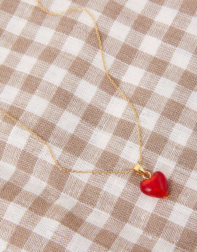 14ct Gold-Plated Murano Glass Heart Pendant Necklace, , large