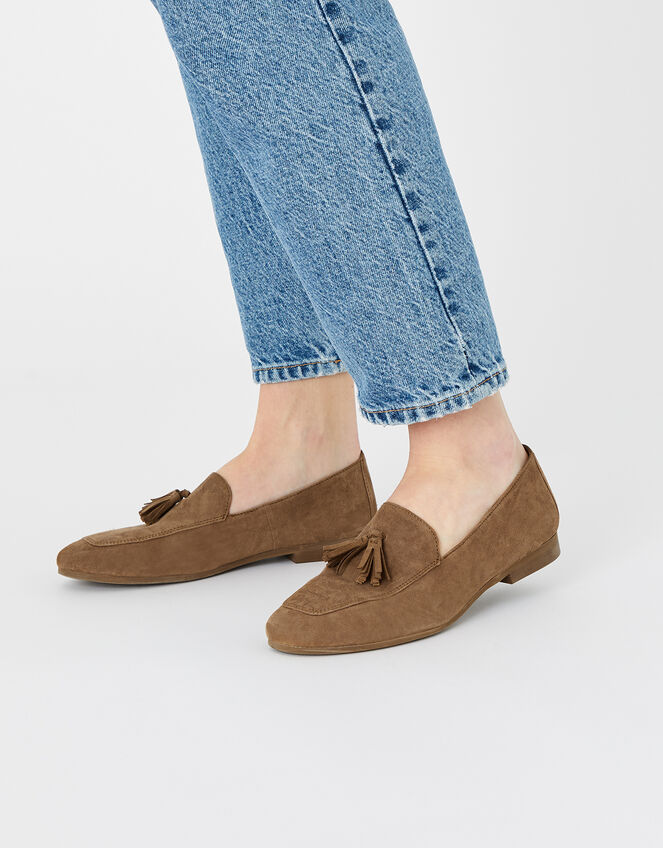 Suede Loafers, Tan (TAN), large