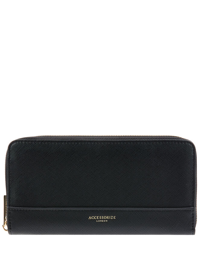 Large Reptile Wallet, Black (BLACK), large