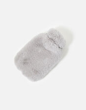 Mini Luxe Faux Fur Hot Water Bottles, Grey (GREY), large