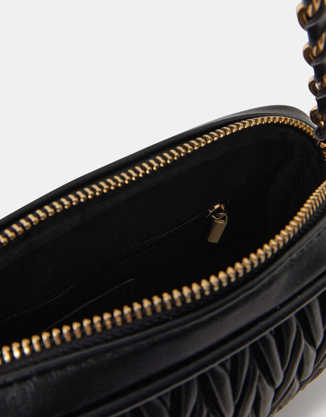 Small Ruched Crossbody Bag, Black (BLACK), large