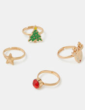 4-Pack Girls Christmas Rings, , large