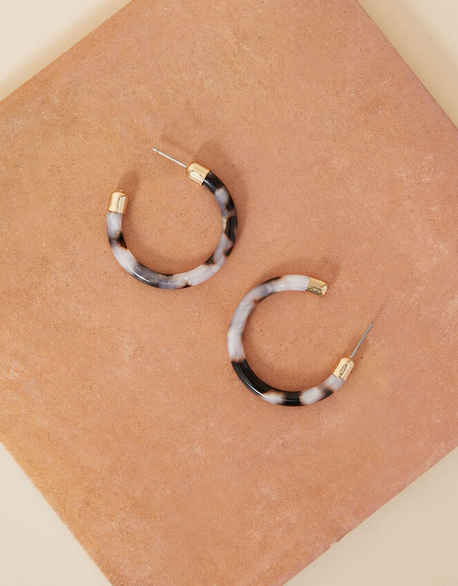 Resin Tube Hoop Earrings, , large