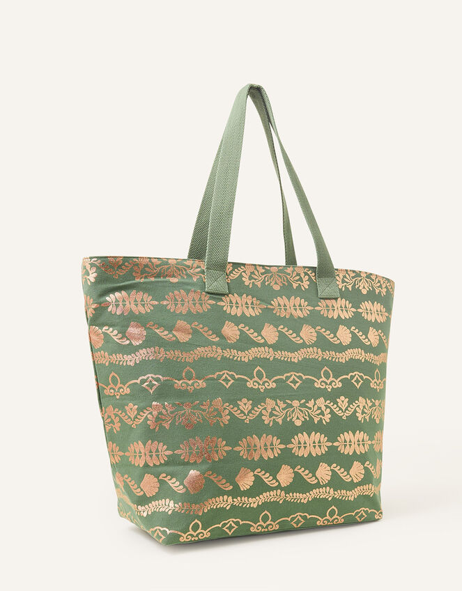 Foil Print Beach Tote Bag, , large