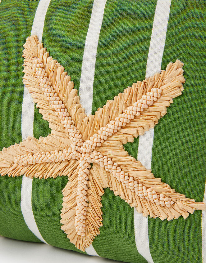 Raffia Starfish Stripe Pouch, , large