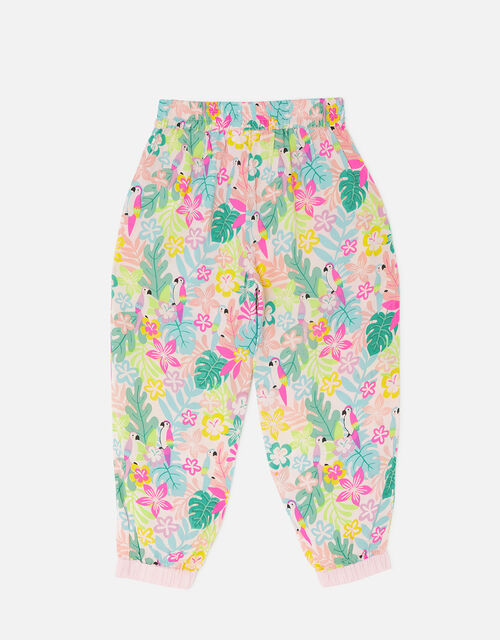 Girls Tropical Print Hareem Trousers, Multi (BRIGHTS-MULTI), large