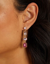 Mix Gemstone Drop Earrings Pink, , large
