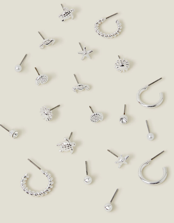 10-Pack Under The Sea Stud and Hoop Earrings, , large