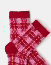 Cosy Check Socks, , large