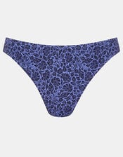 Floral Bikini Bottom, Blue (BLUE), large