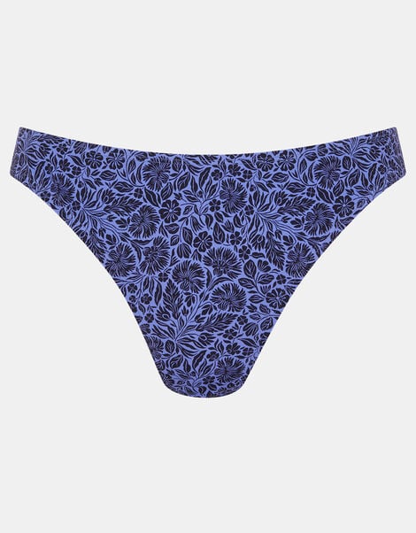 Floral Bikini Bottom, Blue (BLUE), large