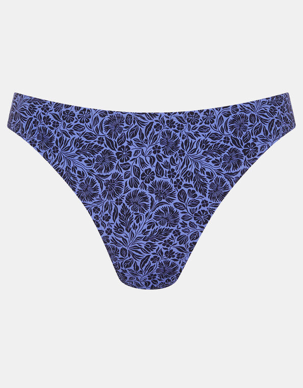Floral Bikini Bottom, Blue (BLUE), large
