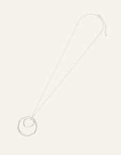 Long Concentric Circle Pendant Necklace , , large