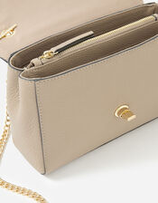 Twist Lock Chain Leather Cross-Body Bag, , large