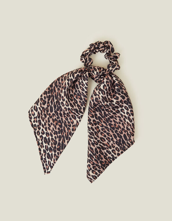 Leopard Print Scarf Scrunchie, , large