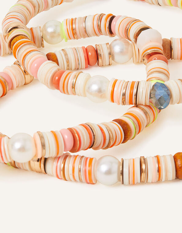 Disc and Bead Stretch Bracelets Set of Three, , large